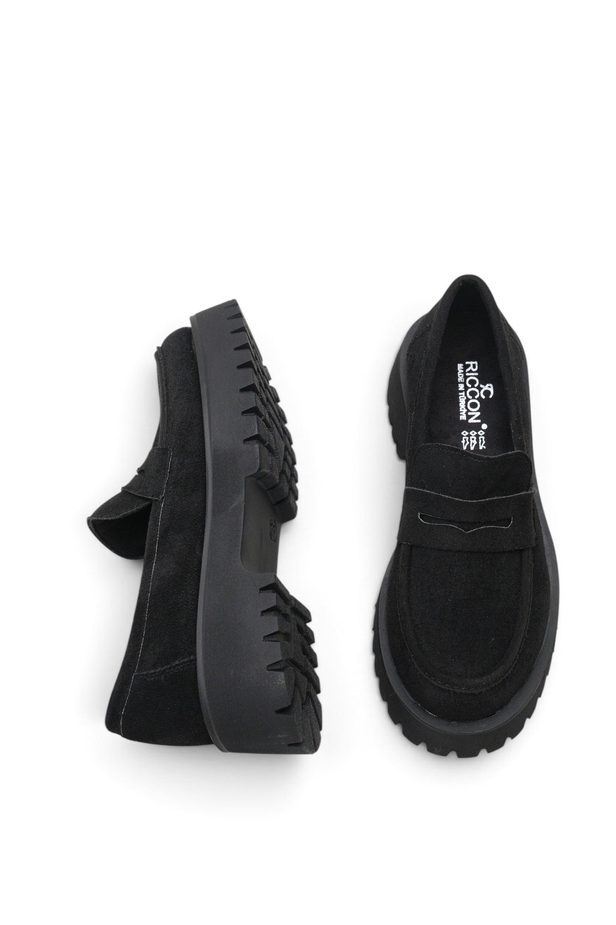 Riccon Selene Pia Kadın Loafer 0012301 Siyah Süet
