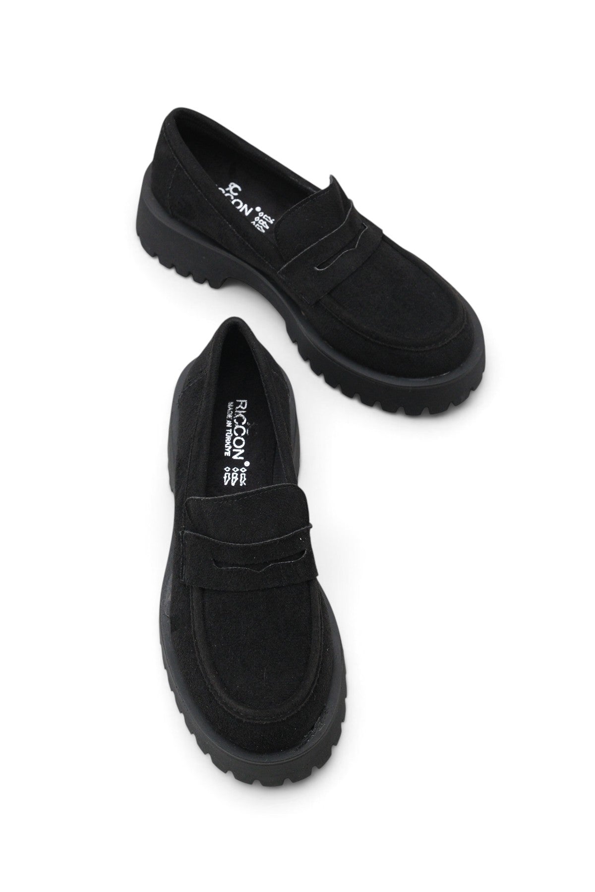 Riccon Selene Pia Kadın Loafer 0012301 Siyah Süet