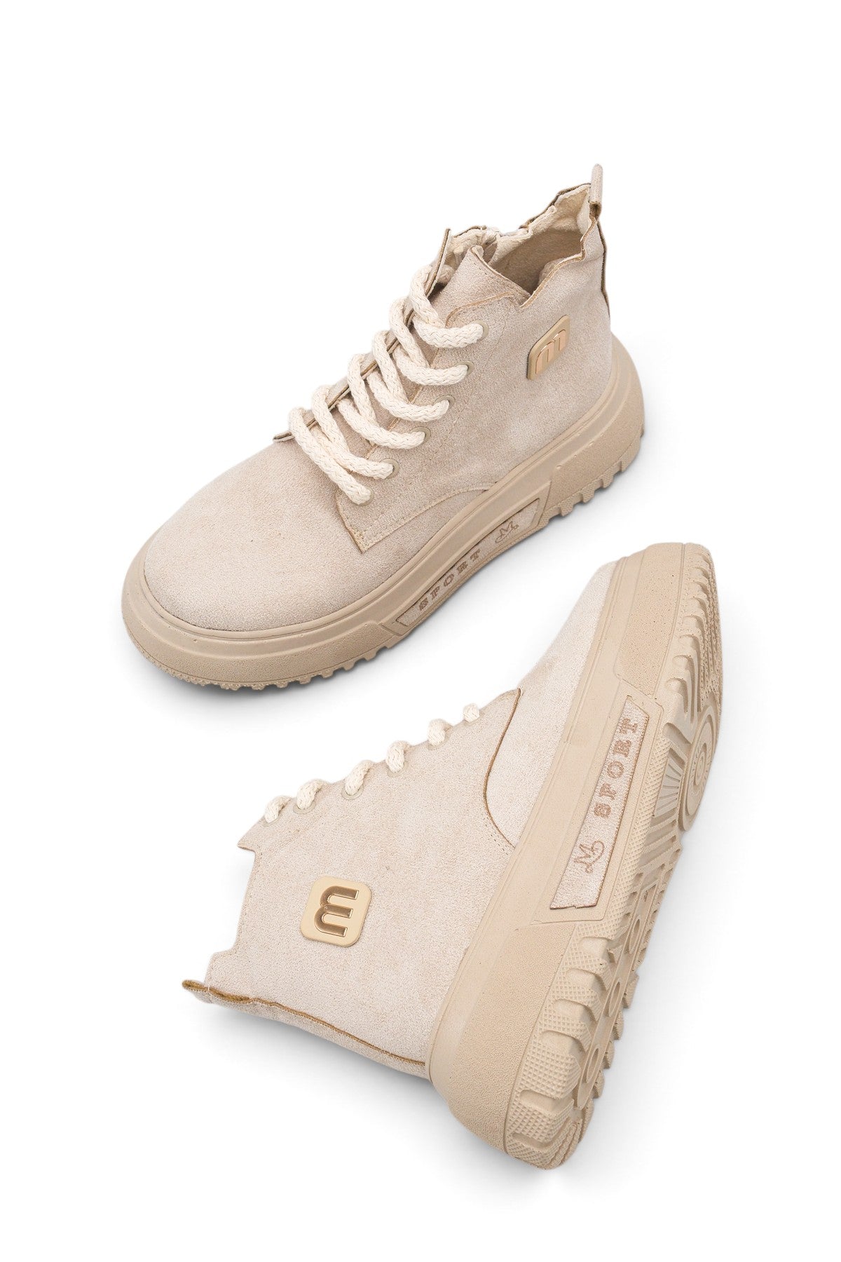 Riccon Siri Gala Kadın Sneaker Bot 0012939 Bej Süet