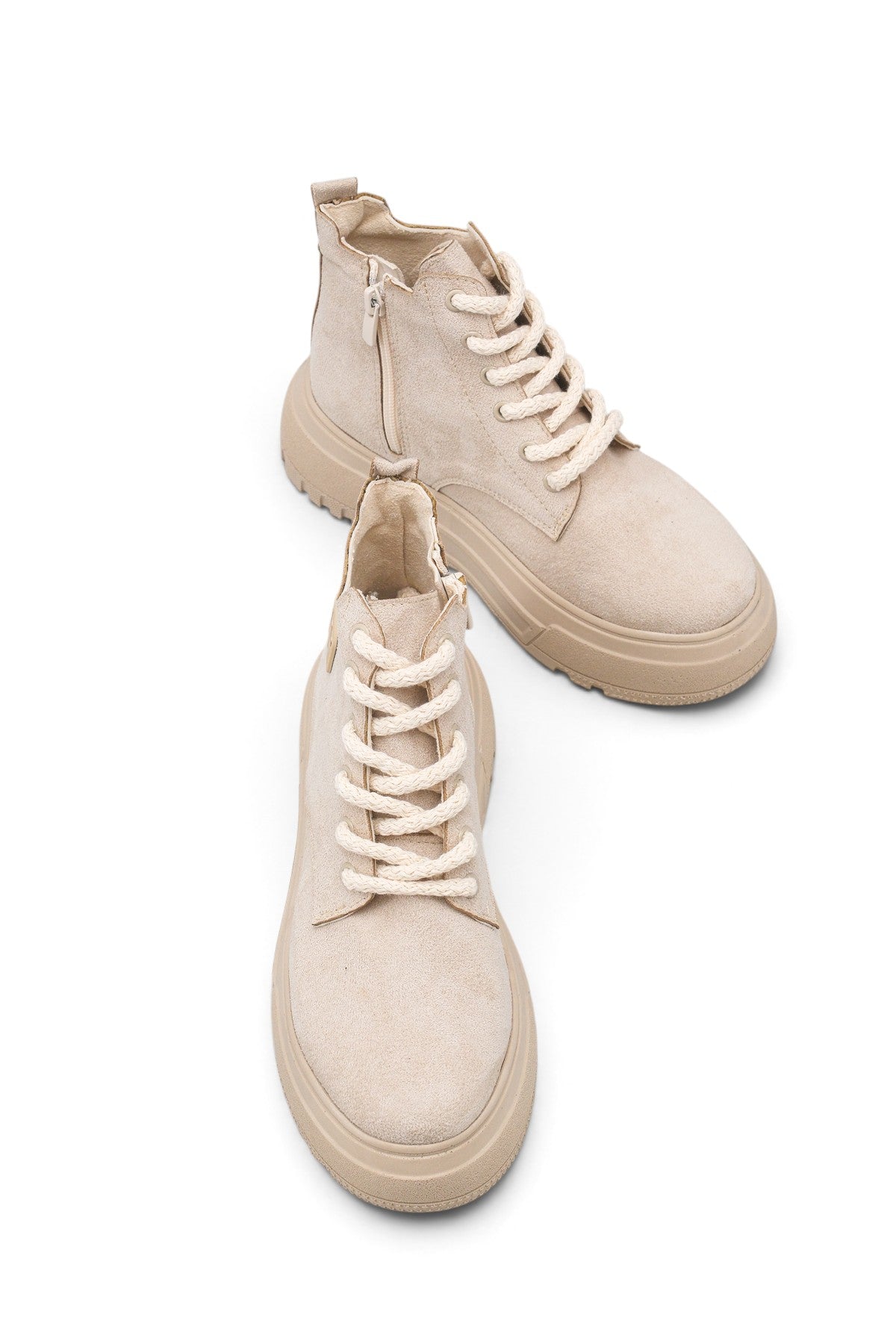 Riccon Siri Gala Kadın Sneaker Bot 0012939 Bej Süet