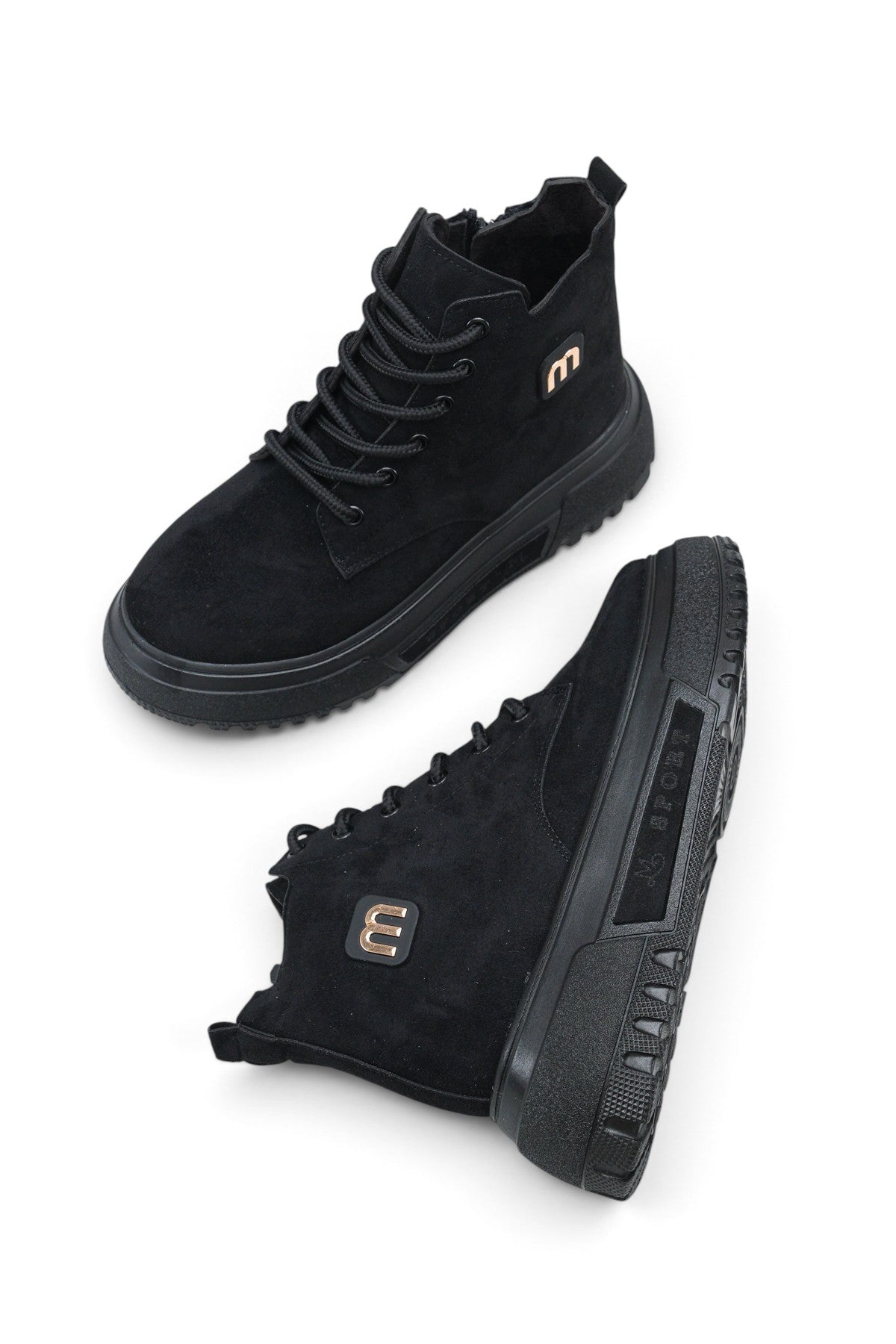 Riccon Siri Gala Kadın Sneaker Bot 0012939 Siyah Süet