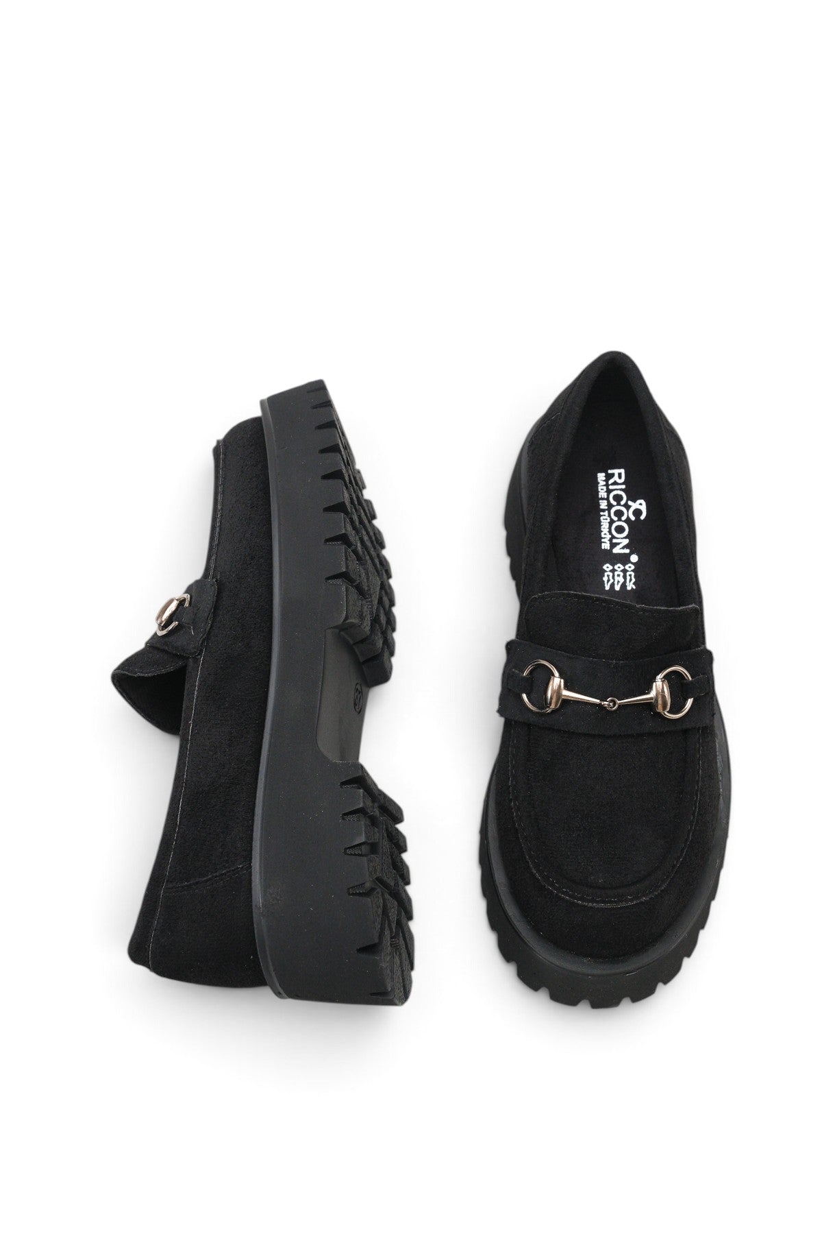 Riccon Siri Viven Kadın Loafer 0012303 Siyah Süet