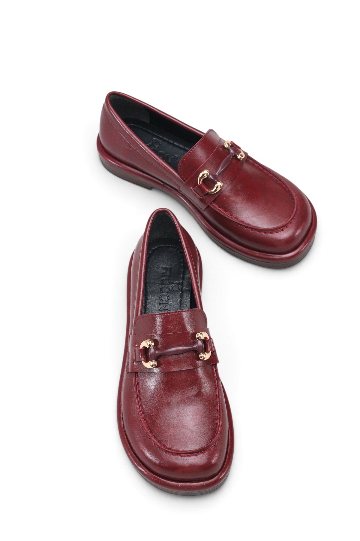Riccon Stella Mia Kadın Loafer 0012932 Vişne Rustik