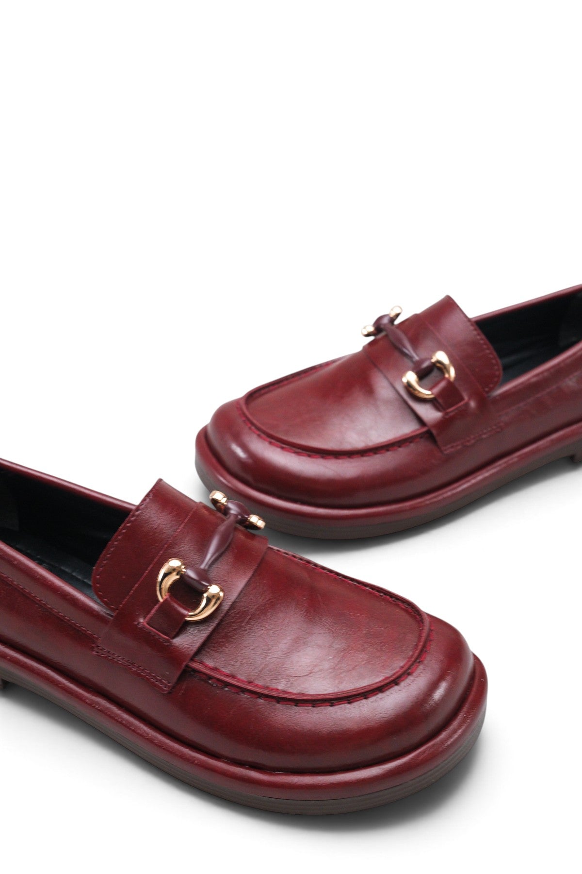 Riccon Stella Mia Kadın Loafer 0012932 Vişne Rustik