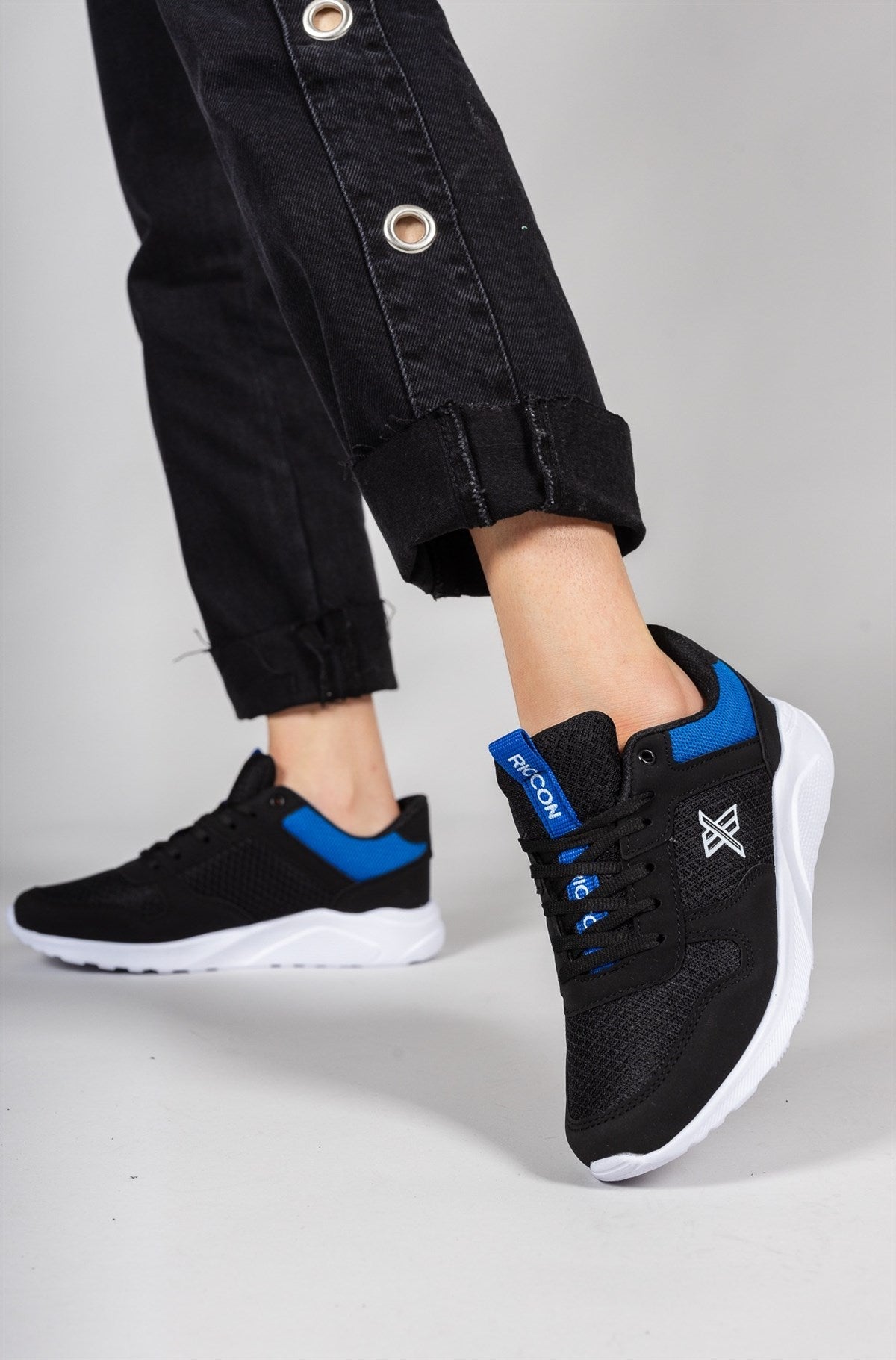 Riccon Süper Hafif Unisex Sneaker 00124039 Siyah Beyaz - Riccon