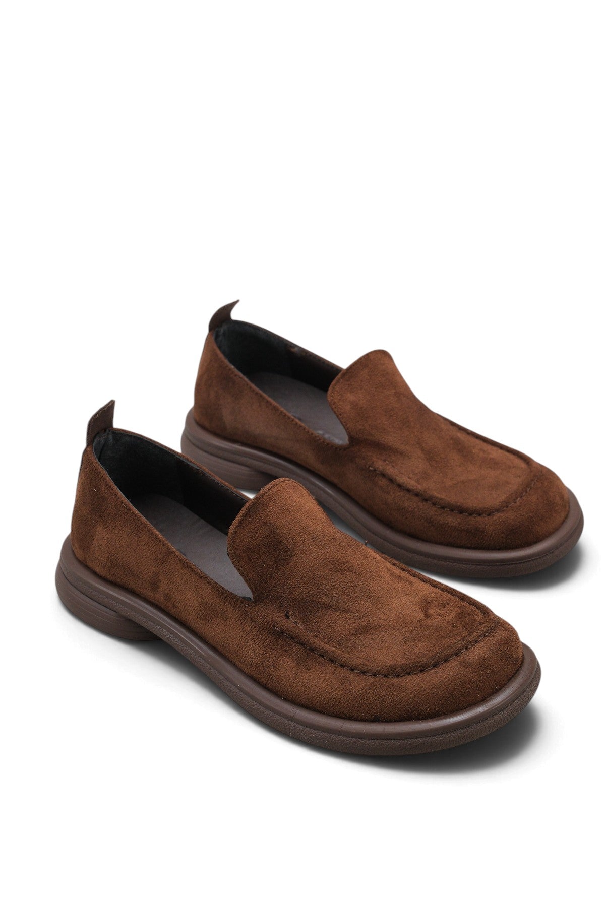 Riccon Talitha Nina Kadın Topuklu Loafer 00121657 Kahverengi Süet