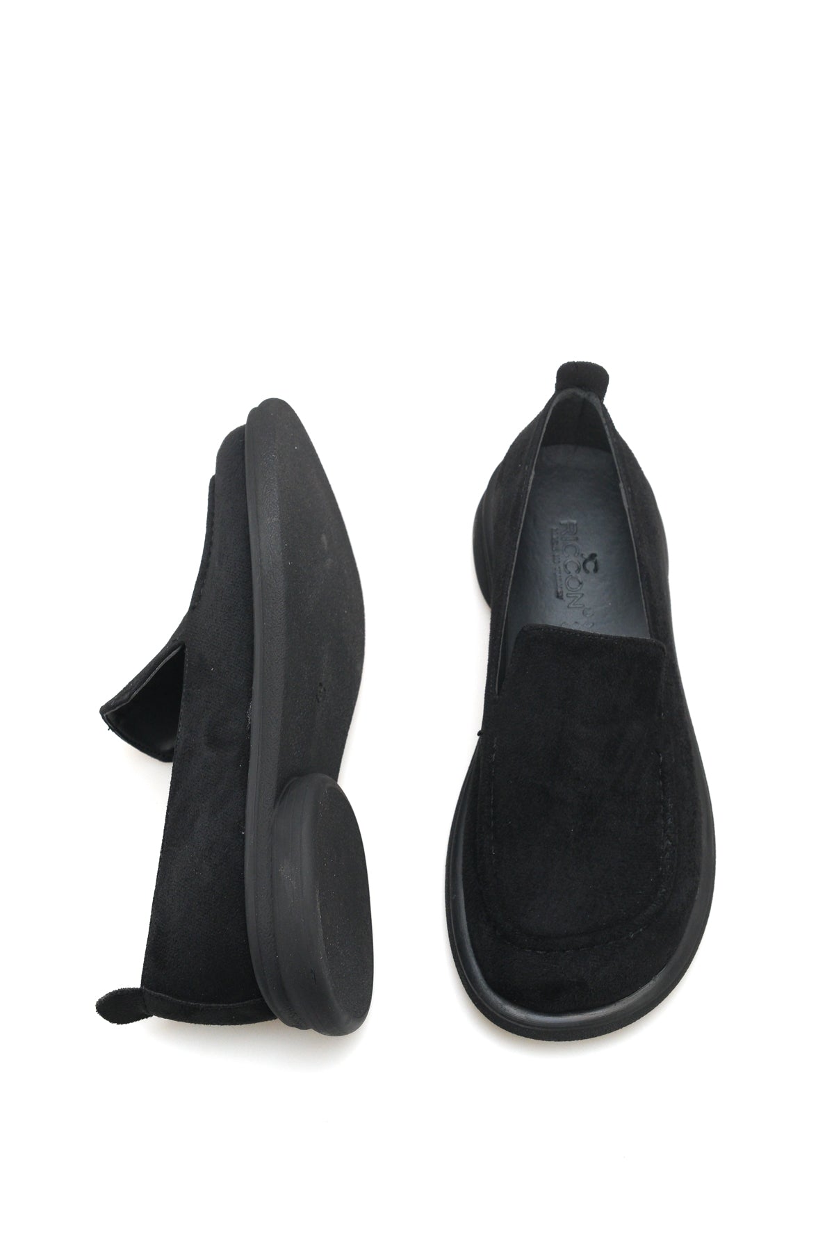 Riccon Talitha Nina Kadın Topuklu Loafer 00121657 Siyah Süet