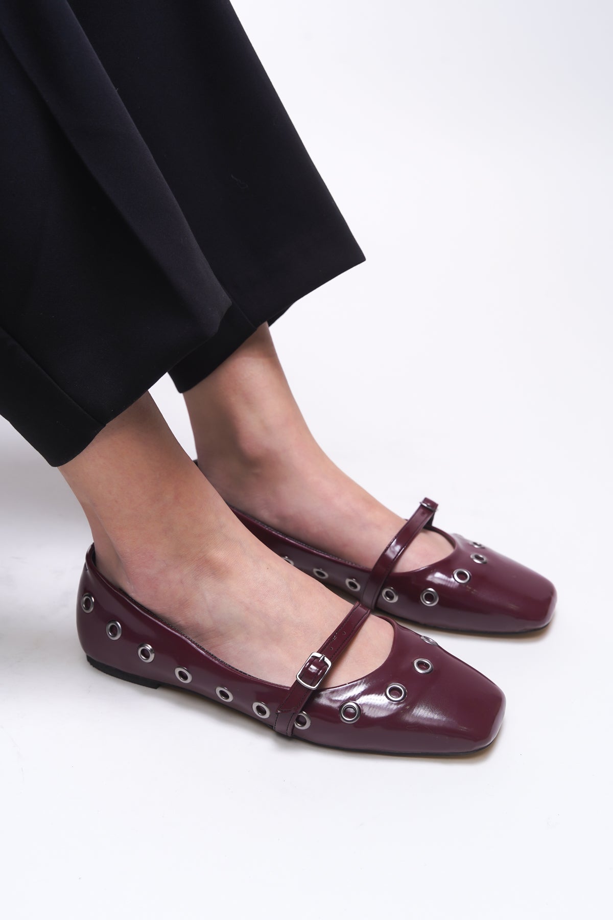 Riccon Thelmurn Kadın Babet 0012900 Bordo Rugan - Riccon