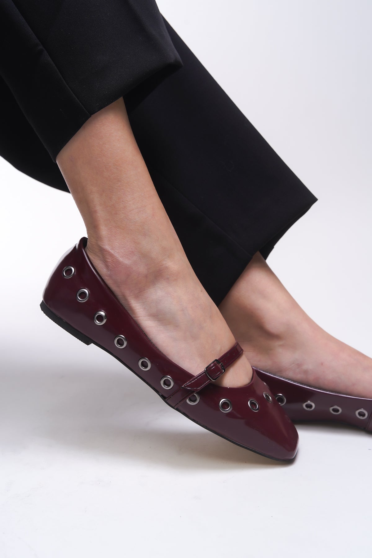 Riccon Thelmurn Kadın Babet 0012900 Bordo Rugan - Riccon
