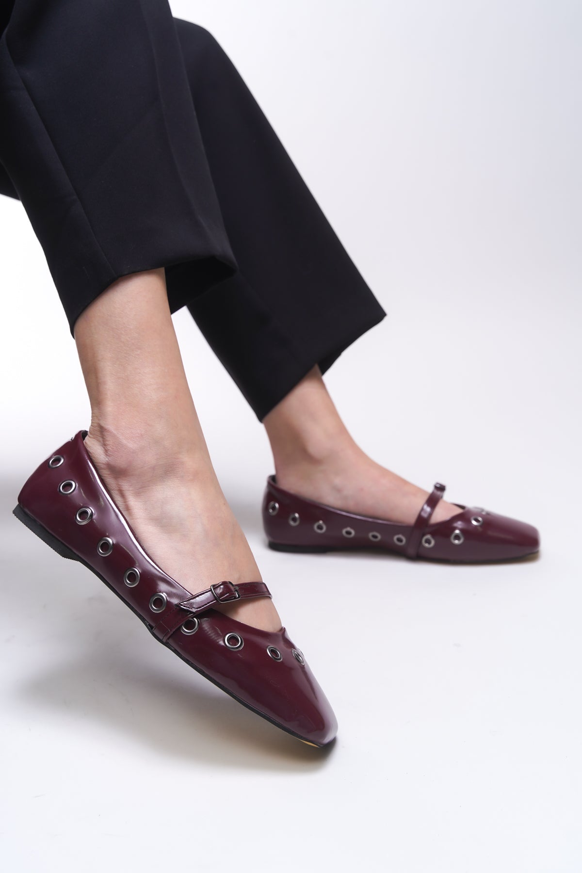 Riccon Thelmurn Kadın Babet 0012900 Bordo Rugan - Riccon