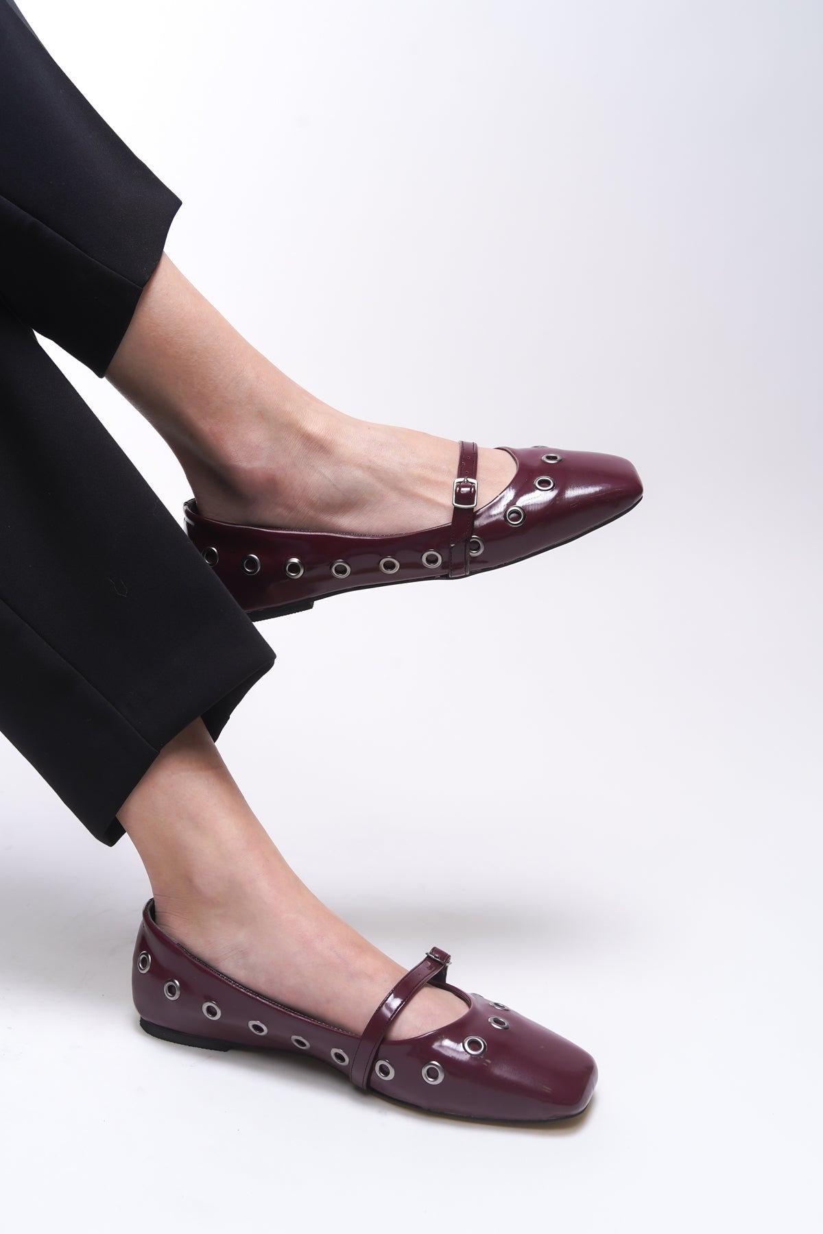 Riccon Thelmurn Kadın Babet 0012900 Bordo Rugan - Riccon