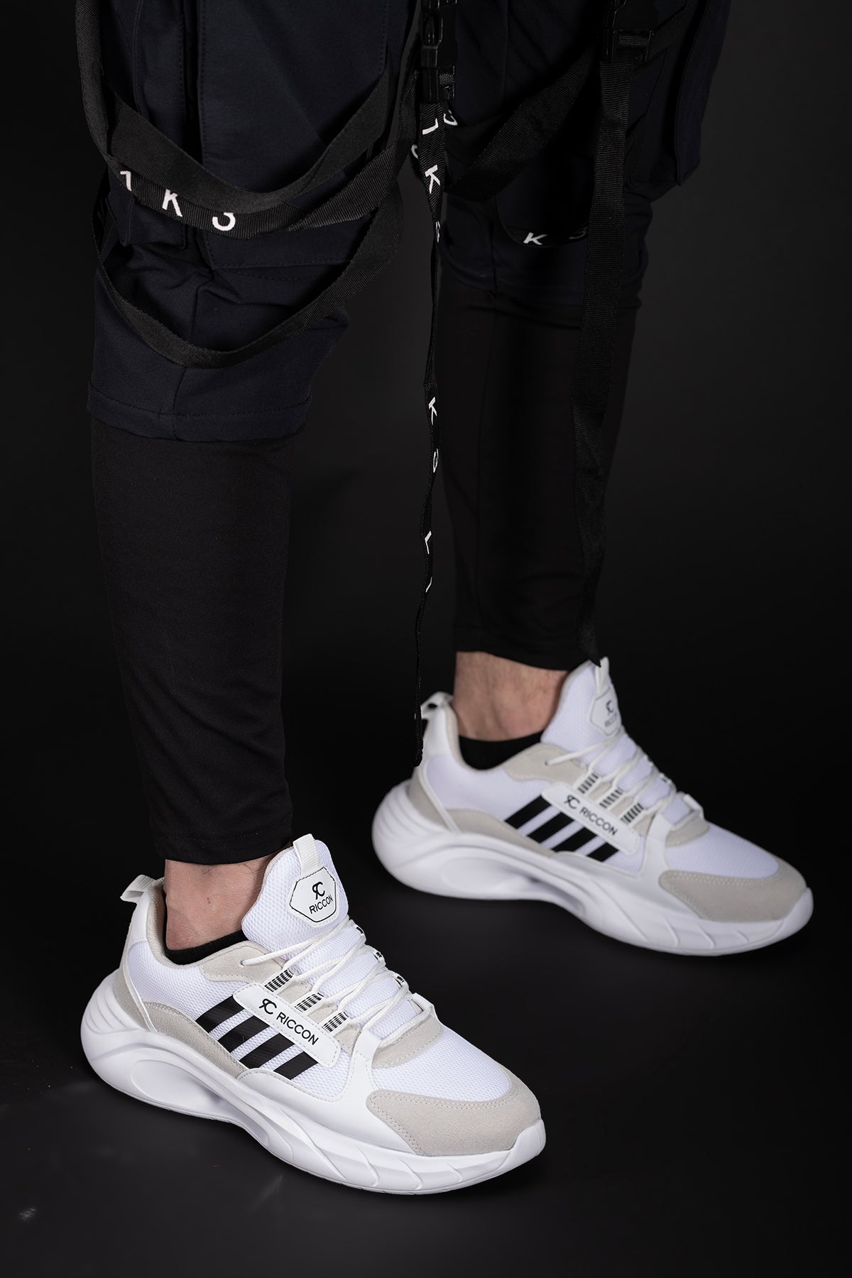 Riccon Torrine Unisex Sneaker 001293 Beyaz Buz Siyah - Riccon
