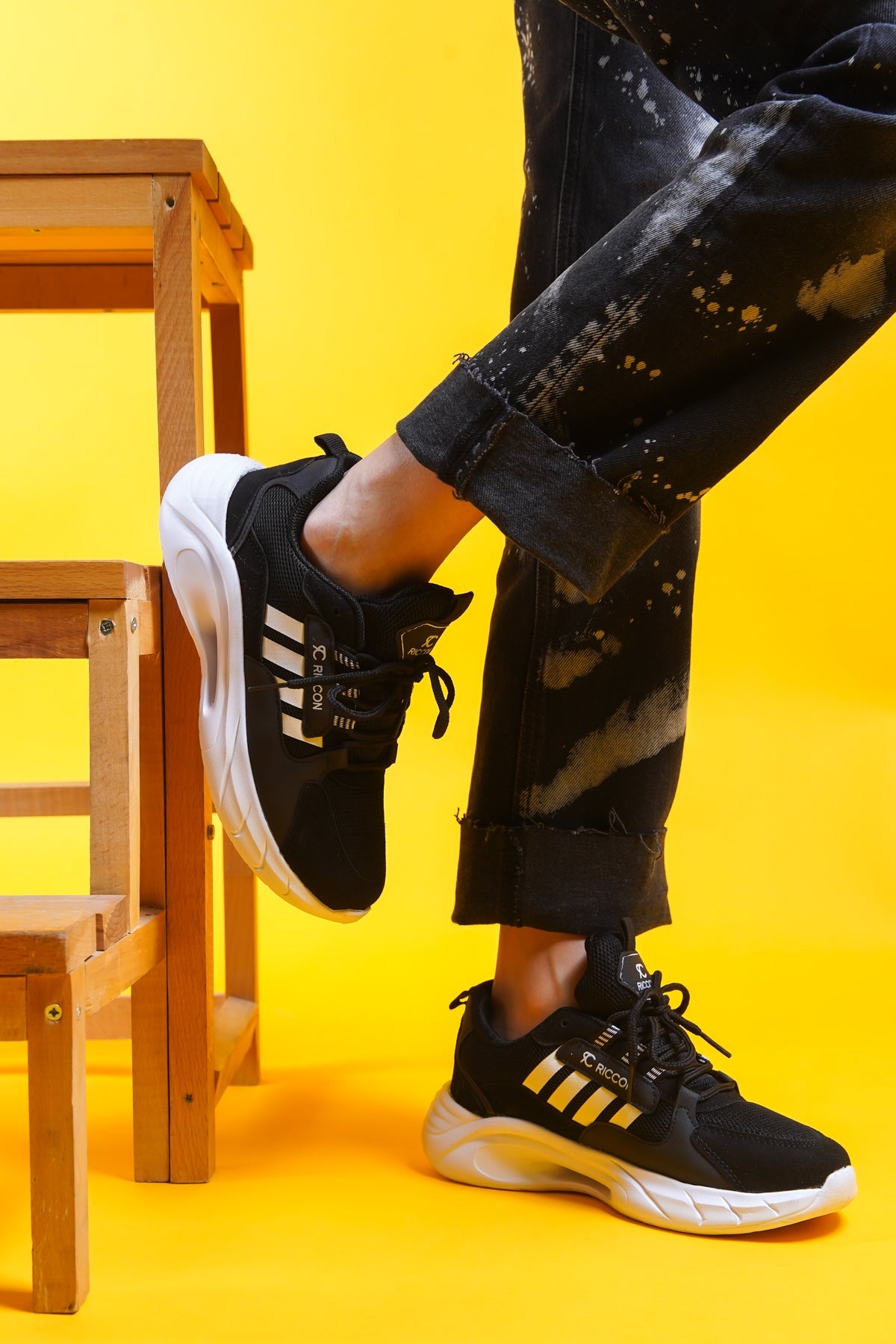 Riccon Torrine Unisex Sneaker 001293 Siyah Beyaz - Riccon