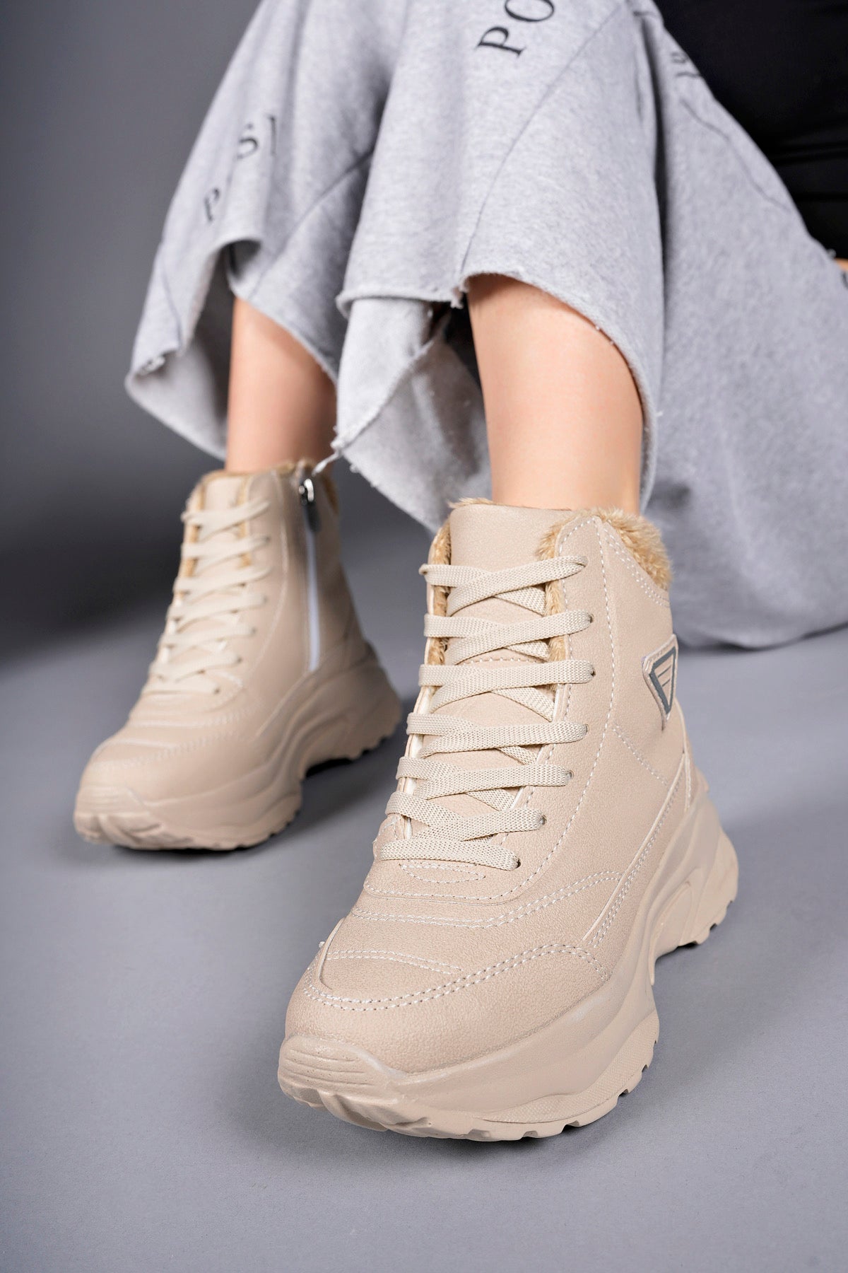 Riccon Unisex Bot 0012123 Bej - Riccon