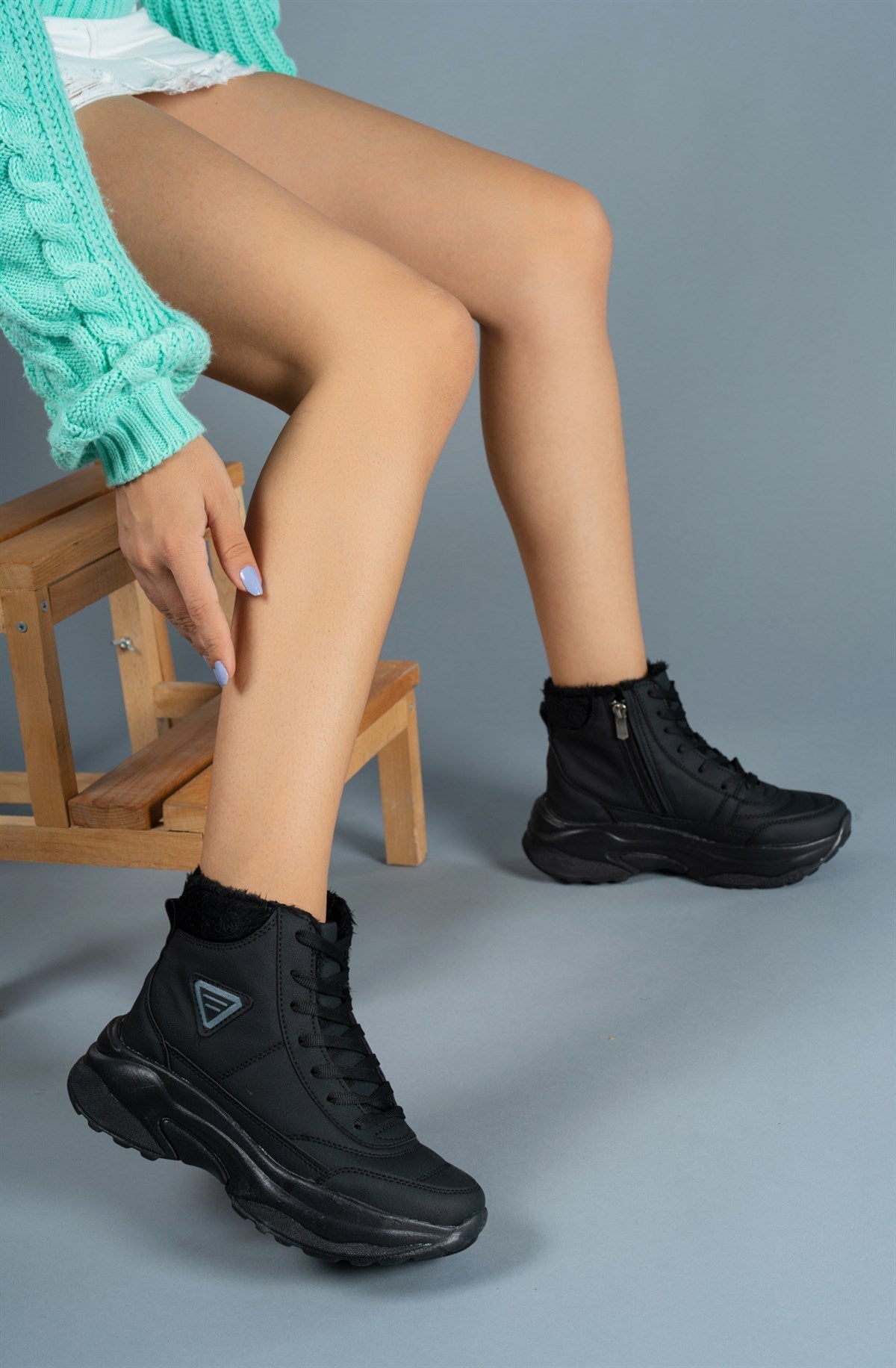 Riccon Unisex Bot 0012123 Siyah Siyah - Riccon
