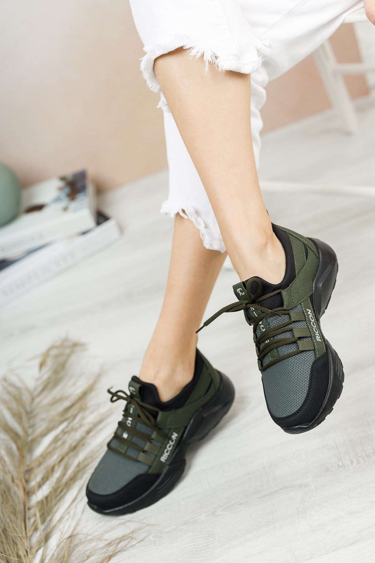 Riccon Unisex Sneaker 0012072 Haki Siyah Siyah - Riccon