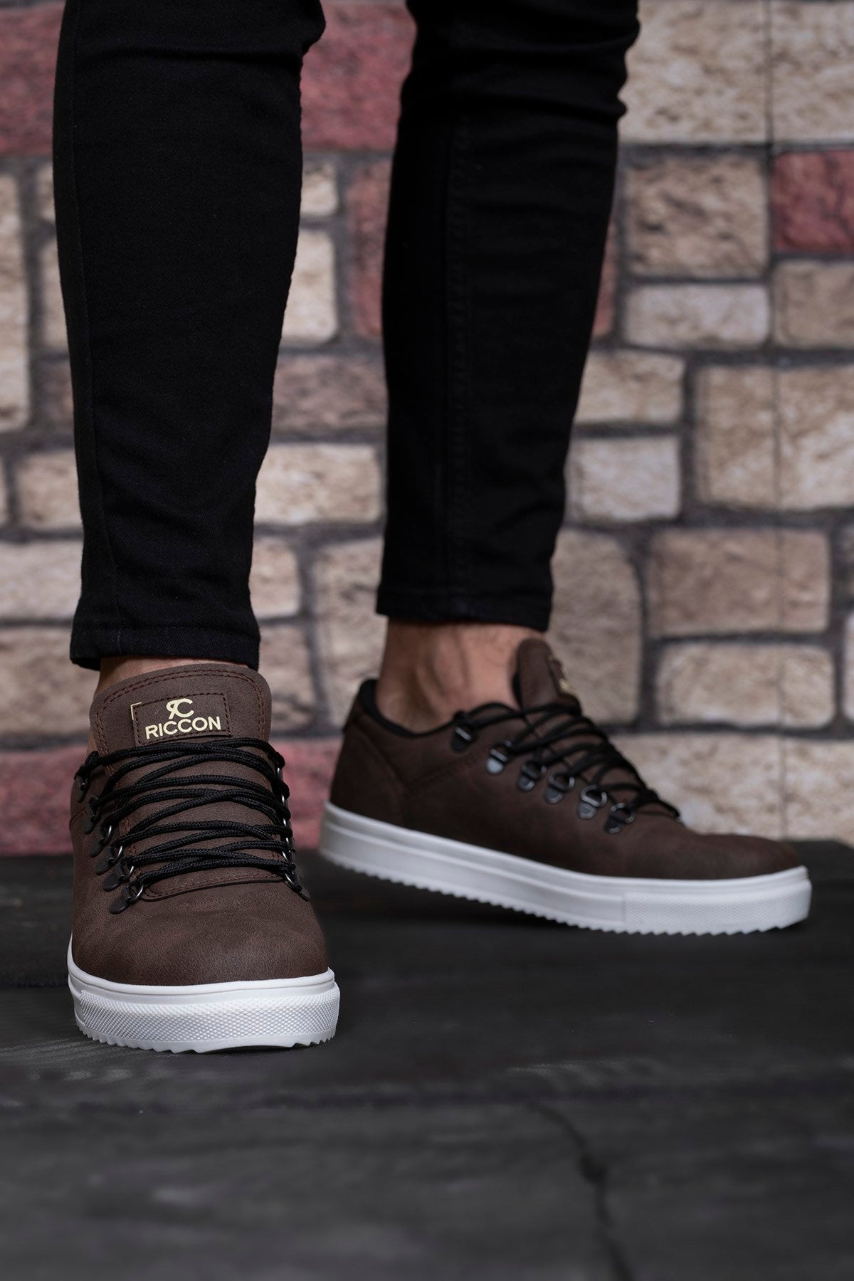 Riccon Unisex Sneaker 0012603 Kahverengi Cilt - Riccon