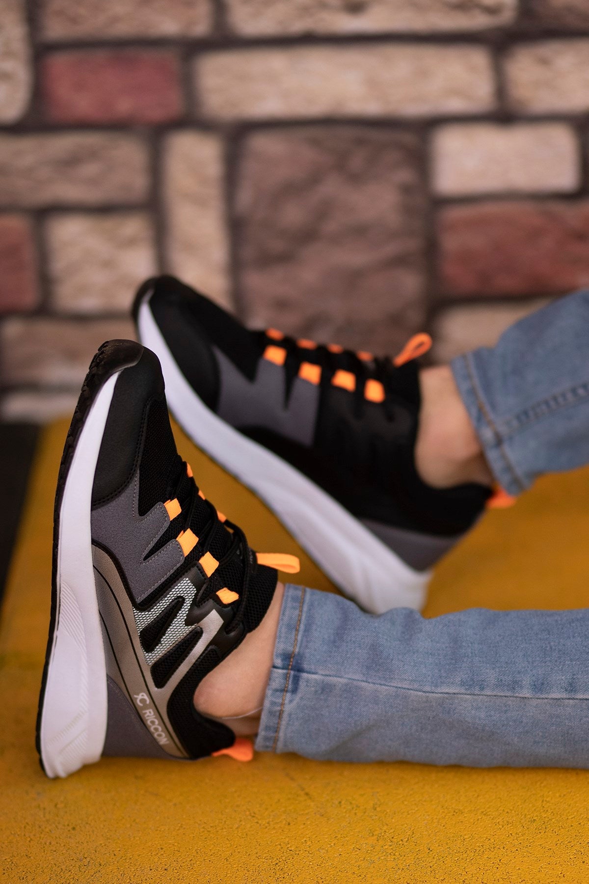 Riccon Unisex Sneaker 0012705 Siyah Füme Oranj - Riccon
