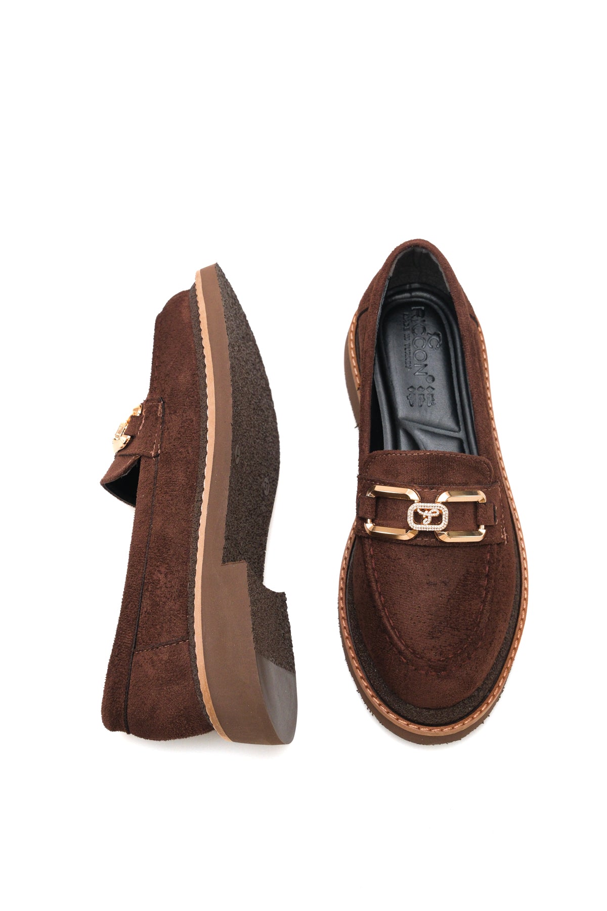 Riccon Vega Pia Kadın Loafer 0012506 Kahverengi Süet