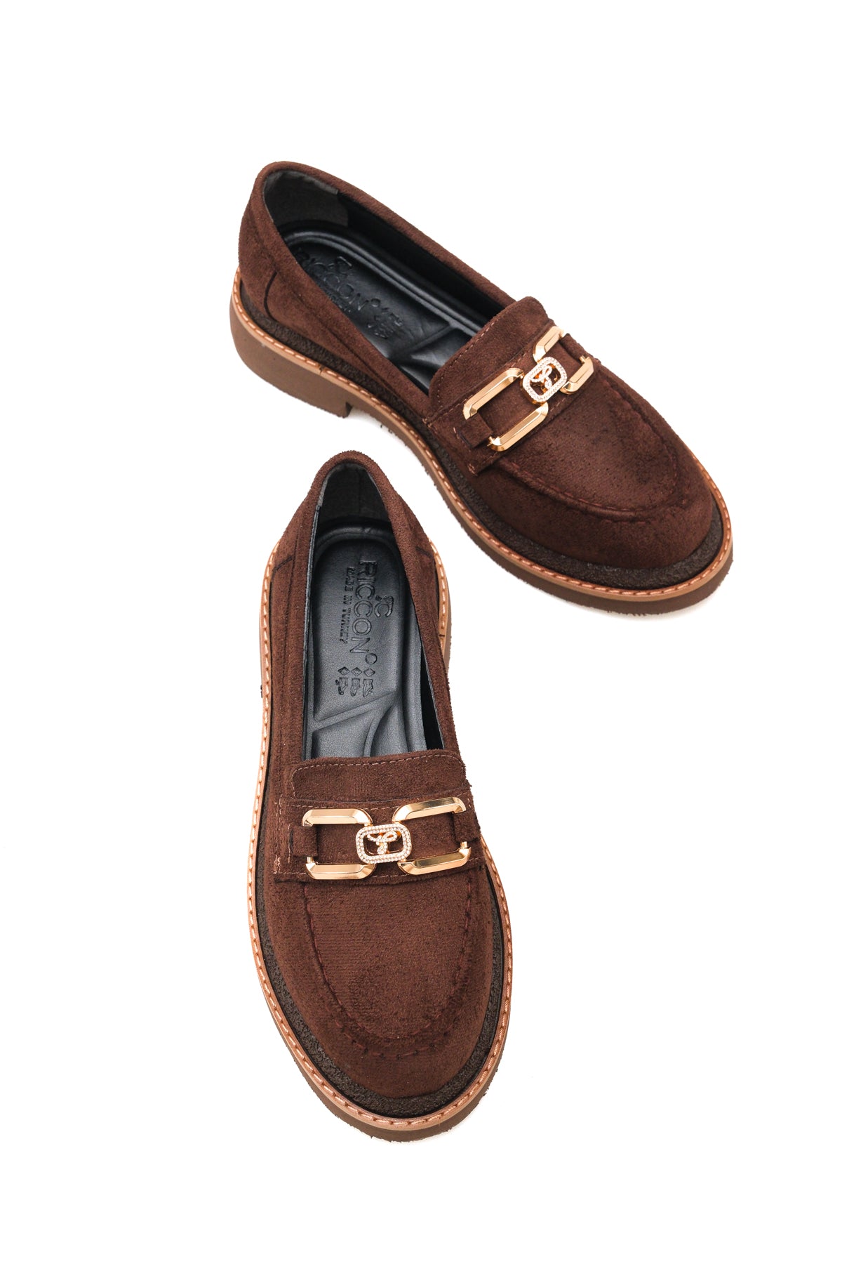 Riccon Vega Pia Kadın Loafer 0012506 Kahverengi Süet