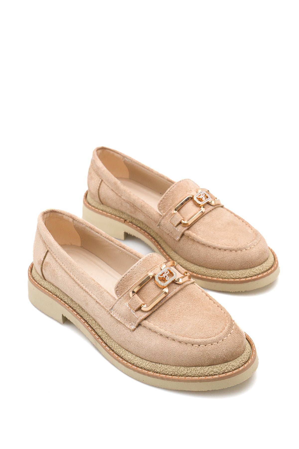 Riccon Vega Pia Kadın Loafer 0012506 Vizon Süet