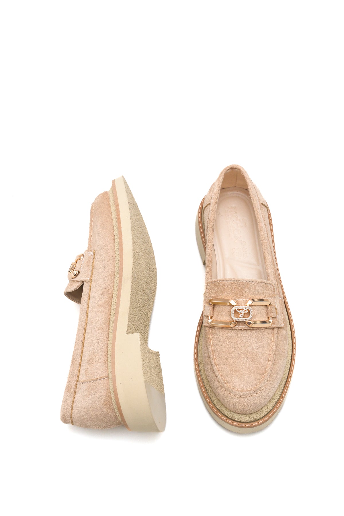 Riccon Vega Pia Kadın Loafer 0012506 Vizon Süet