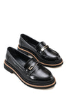 Riccon Vela Diva Kadın Loafer 0012510 Siyah Kırışık Rugan