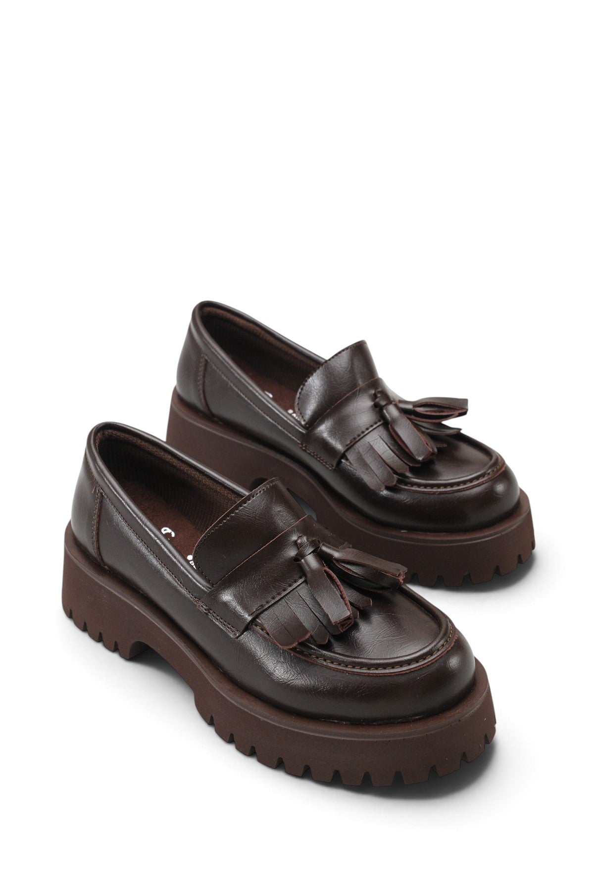 Riccon Vela Sola Kadın Loafer 0012302 Kahverengi Cilt