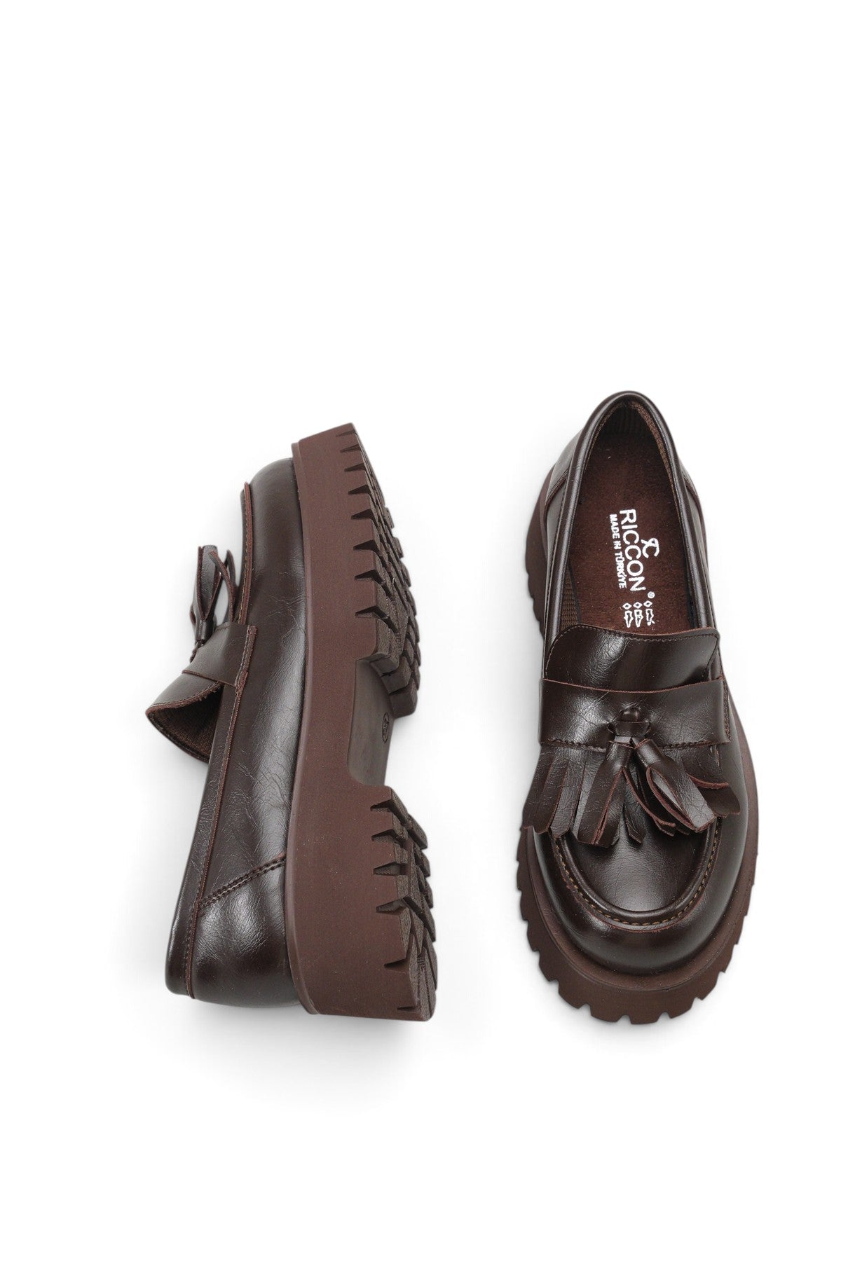 Riccon Vela Sola Kadın Loafer 0012302 Kahverengi Cilt