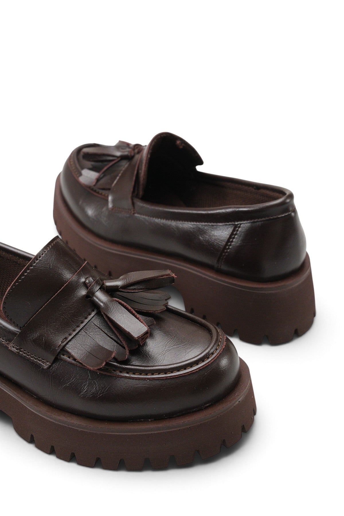 Riccon Vela Sola Kadın Loafer 0012302 Kahverengi Cilt
