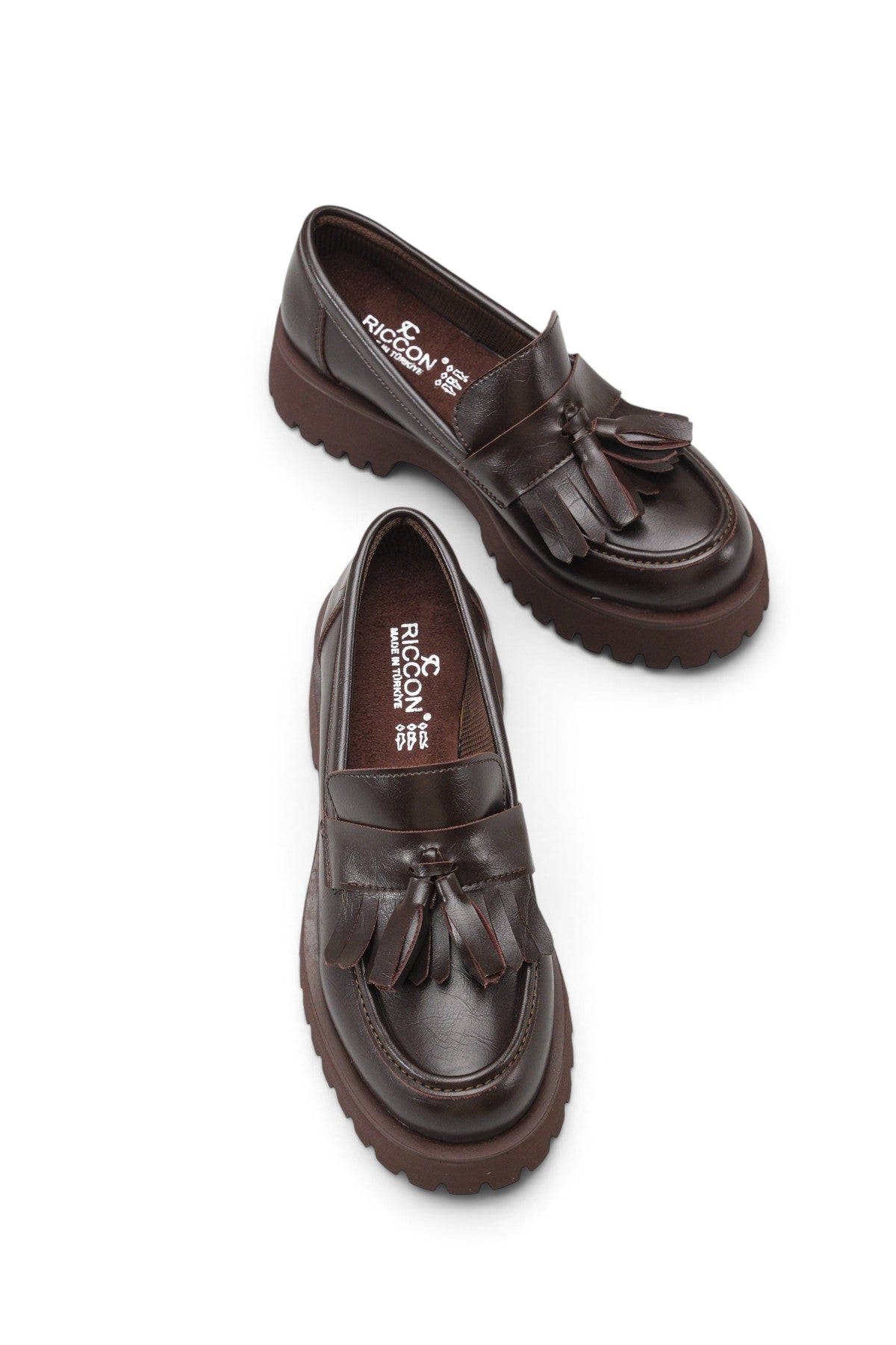Riccon Vela Sola Kadın Loafer 0012302 Kahverengi Cilt