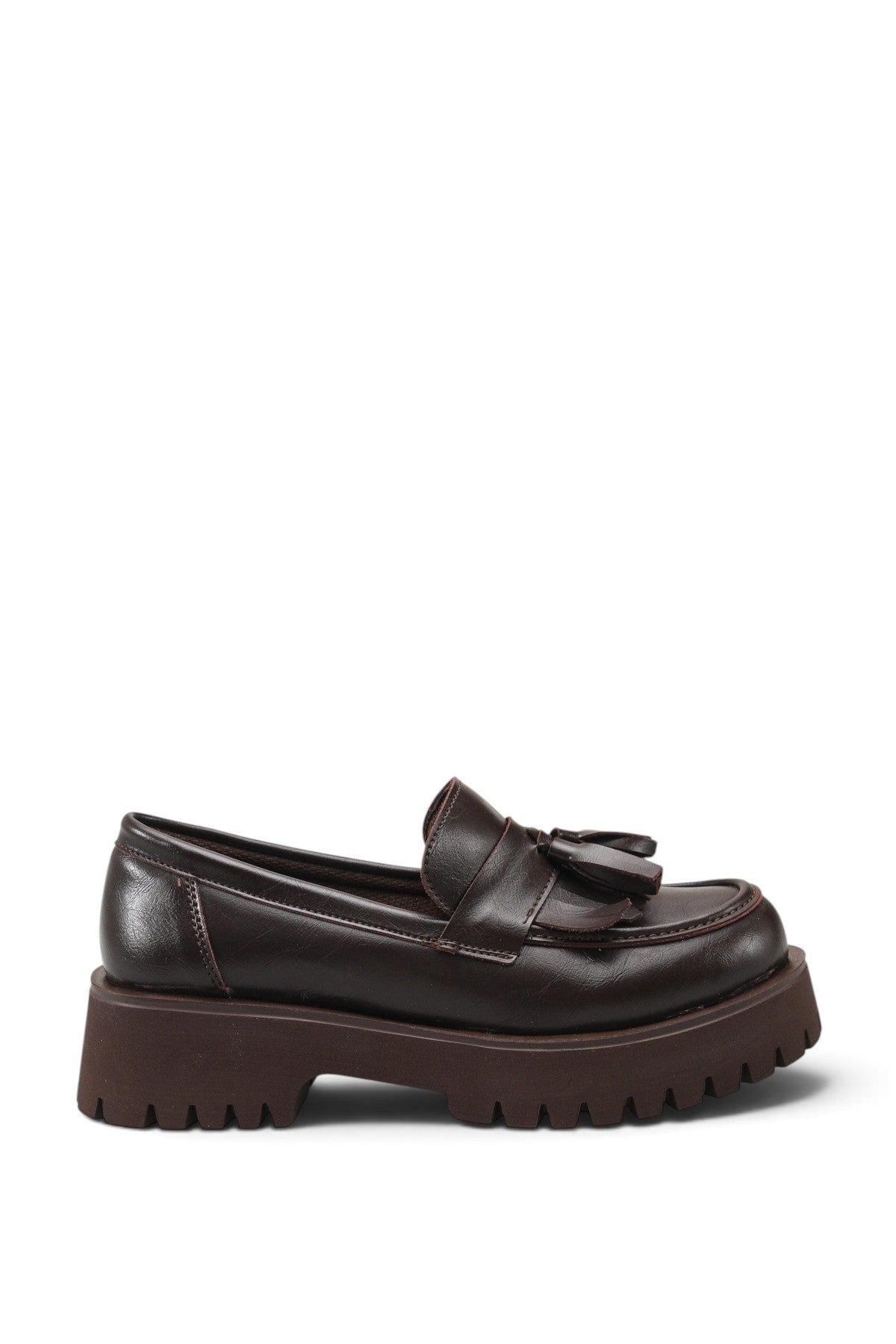 Riccon Vela Sola Kadın Loafer 0012302 Kahverengi Cilt