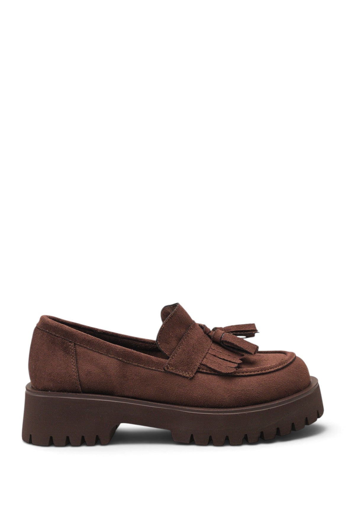 Riccon Vela Sola Kadın Loafer 0012302 Kahverengi Süet