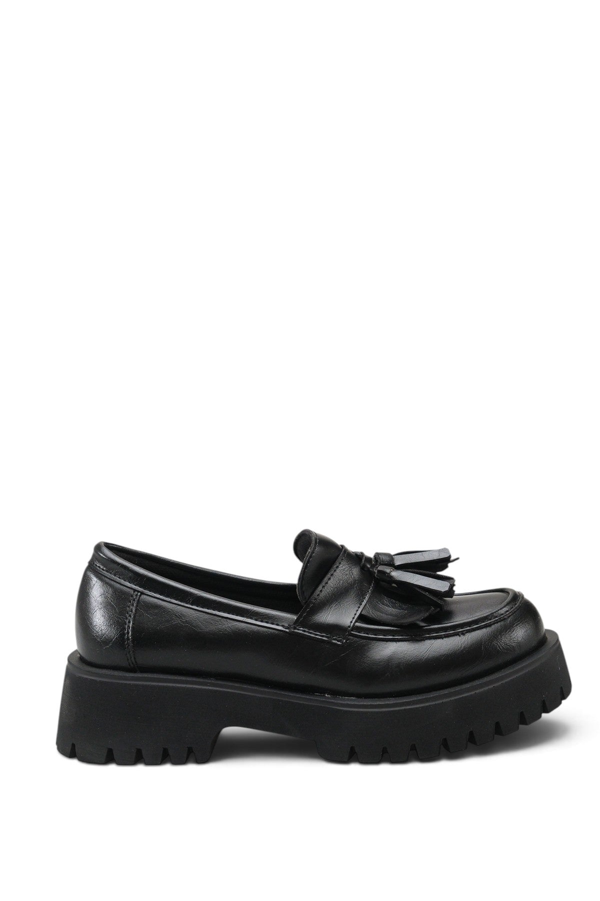 Riccon Vela Sola Kadın Loafer 0012302 Siyah Cilt