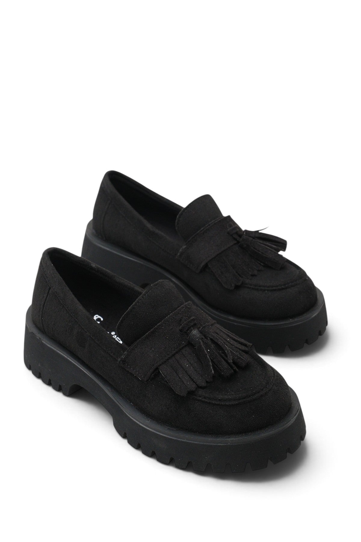 Riccon Vela Sola Kadın Loafer 0012302 Siyah Süet