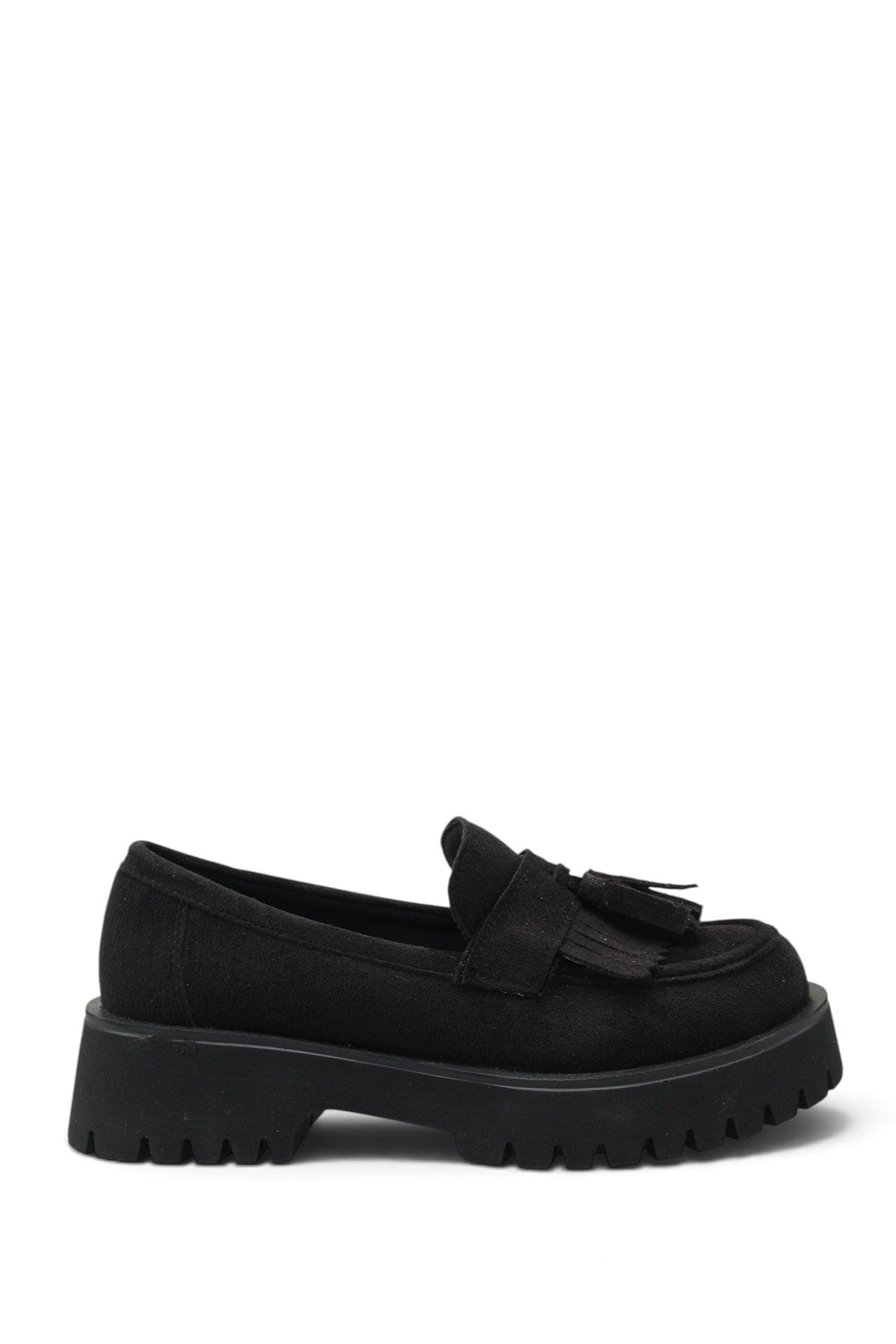 Riccon Vela Sola Kadın Loafer 0012302 Siyah Süet