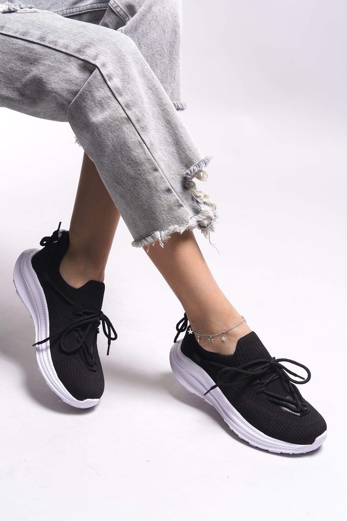 Riccon Wafserin Kadın Sneaker 00125191 Siyah Beyaz - Riccon