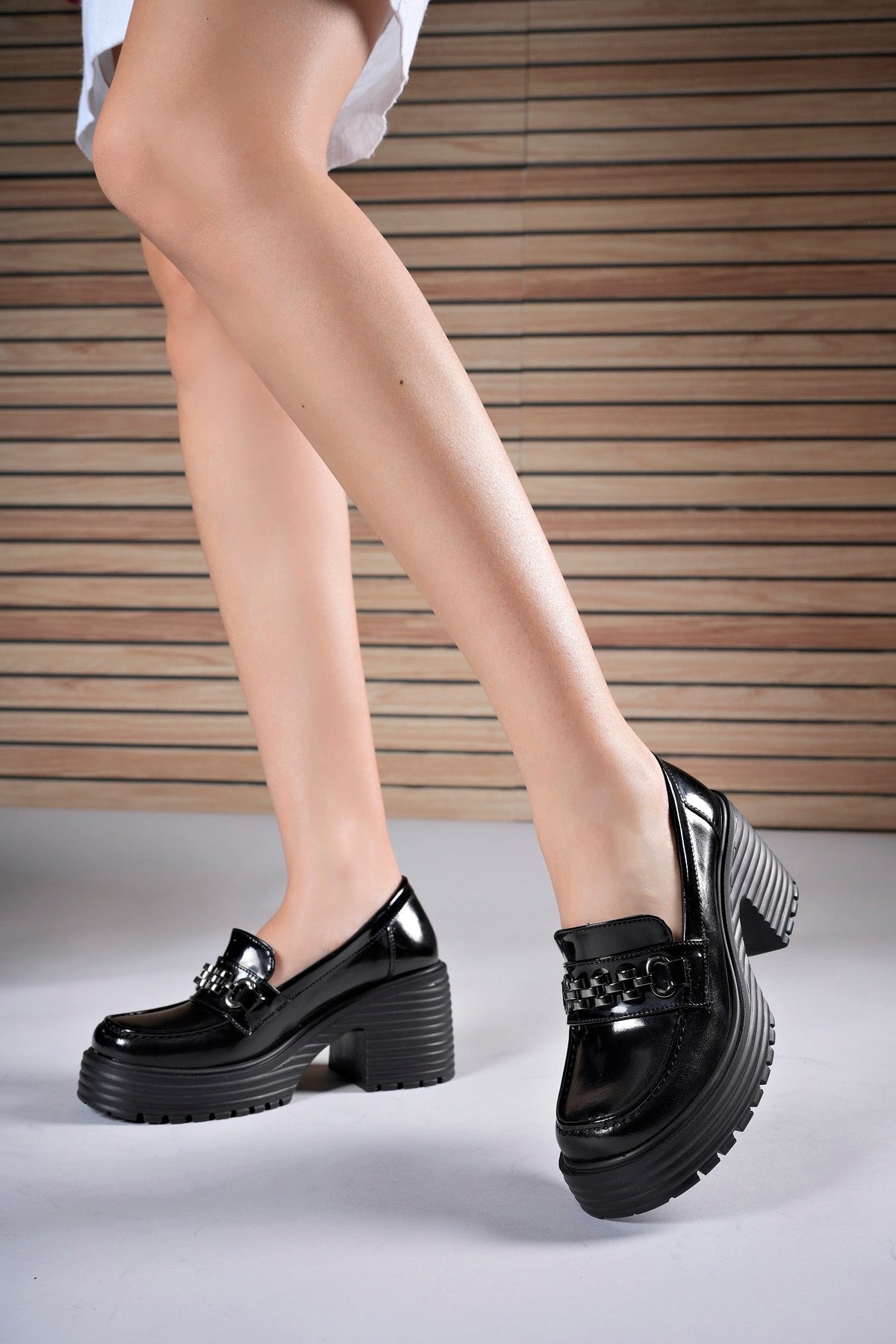 Riccon Wahtariel Kadın Loafer 0012560 Siyah Rugan - Riccon