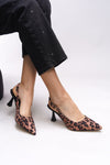 Riccon Ysalaela Kadın Arkası Açık Sivri Burun Stiletto 0012700 Taba Leopar - Riccon