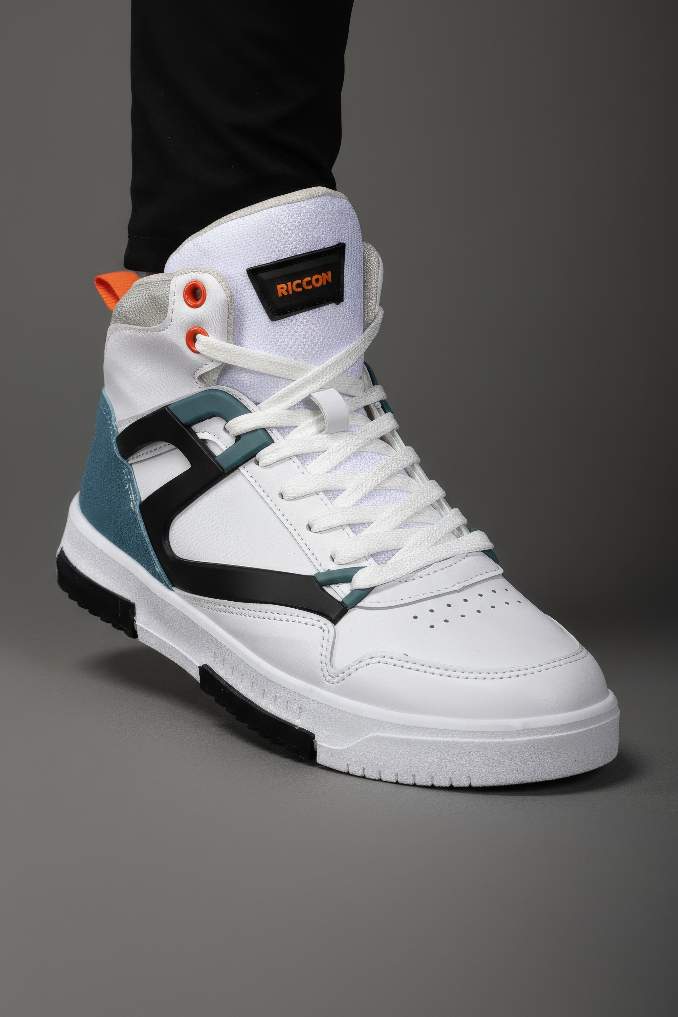 Riccon Erkek Comfort Sneaker Bot 001263 Beyaz Petrol